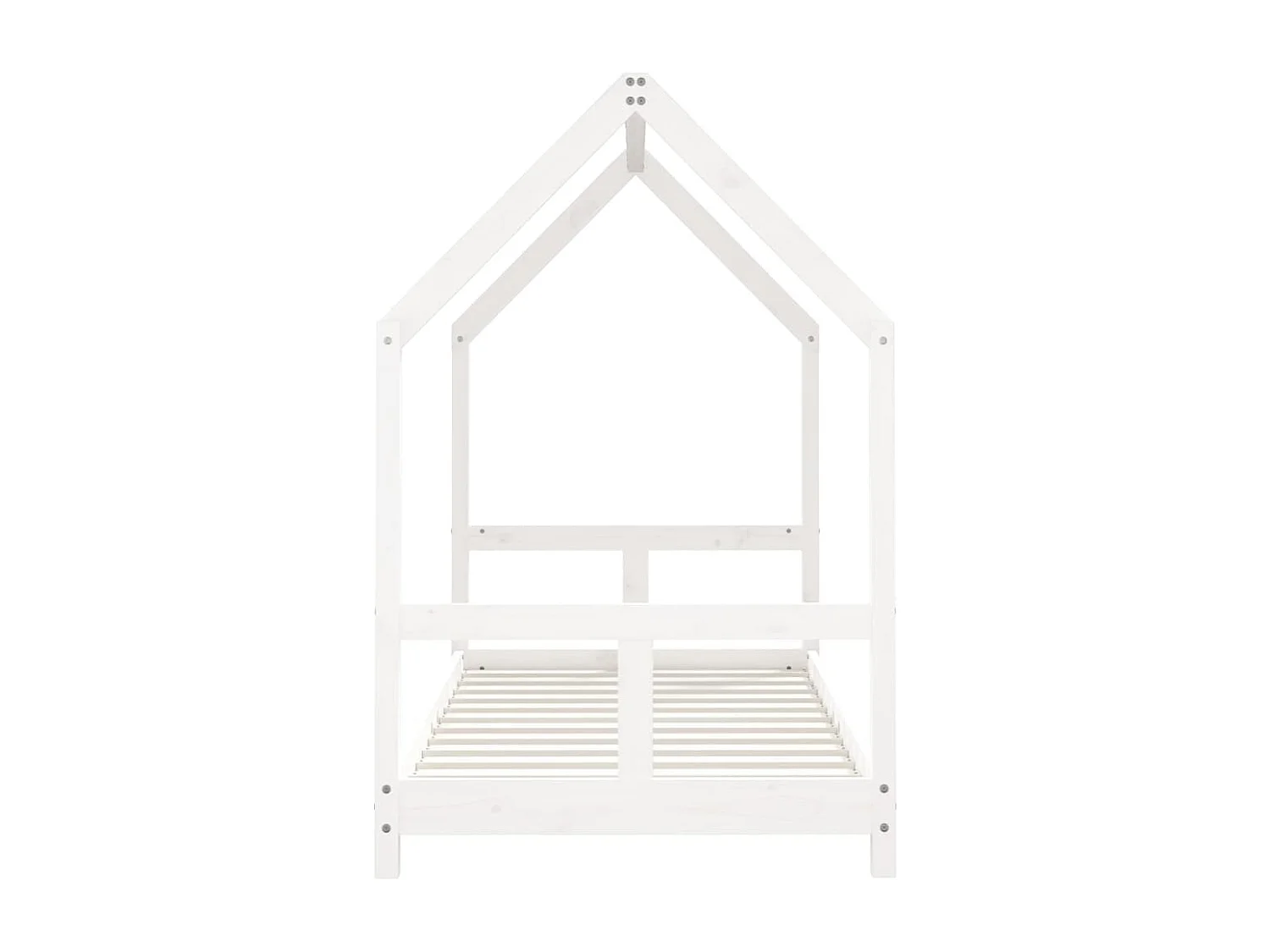 Cadre de lit pour enfant blanc 80x160 bois de pin massif