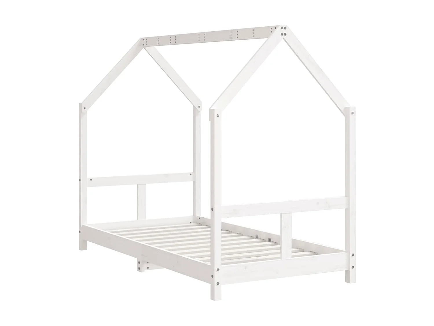 Cadre de lit pour enfant blanc 80x160 bois de pin massif