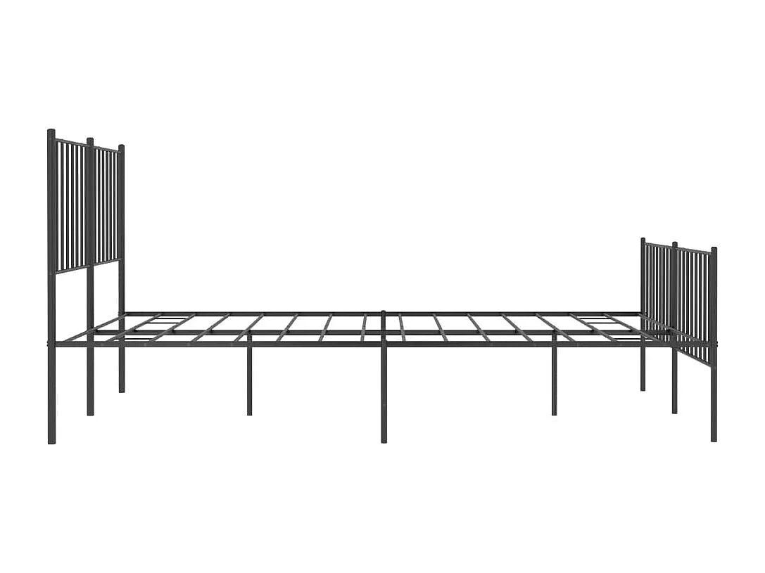 Cadre de lit métal avec tête de lit-pied de lit noir 120x190
