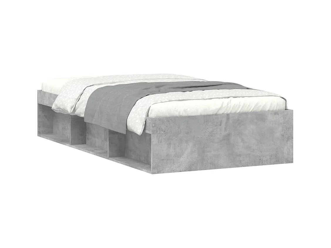 Cadre de lit gris béton 90x200