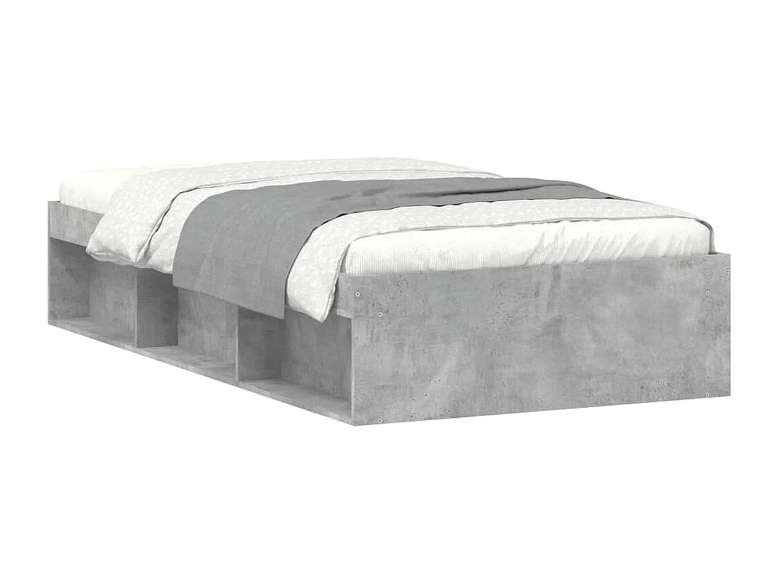 Cadre de lit gris béton 90x200