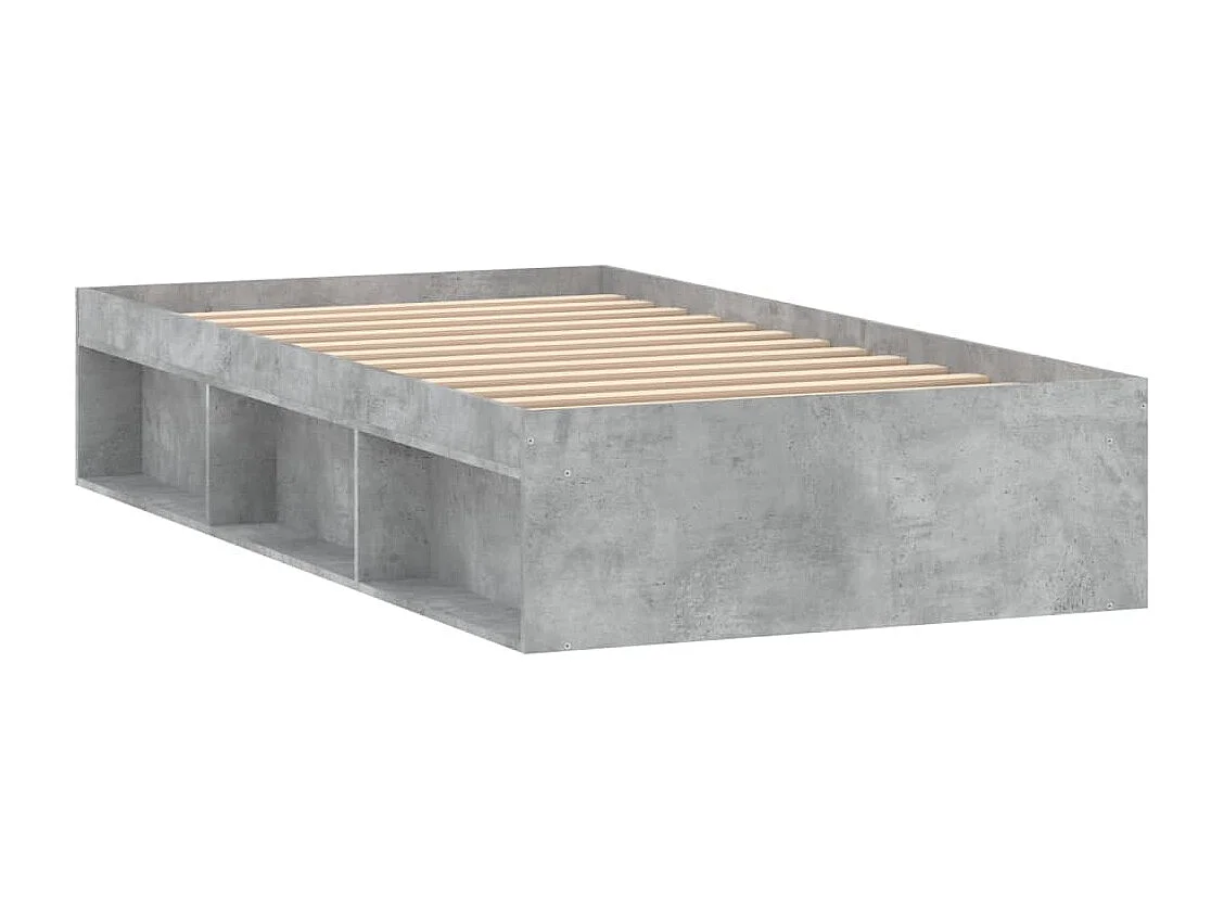 Cadre de lit gris béton 90x200