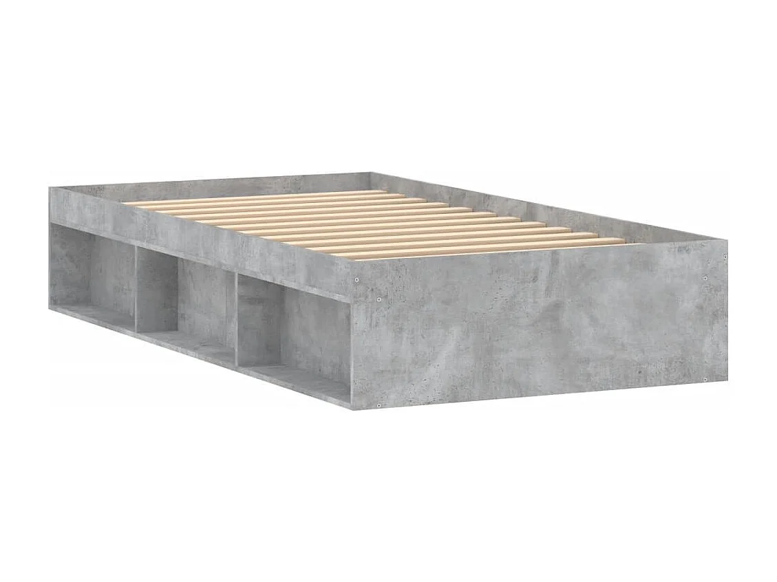 Cadre de lit gris béton 90x200