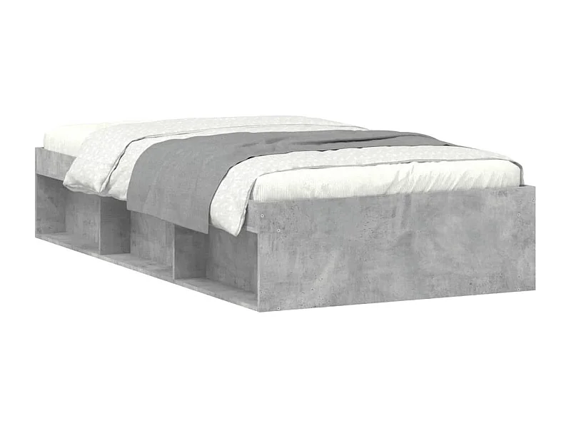 Cadre de lit gris béton 90x200