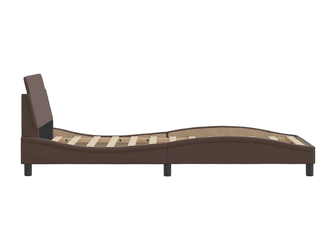Cadre de lit avec tête de lit Marron 80x200 Similicuir