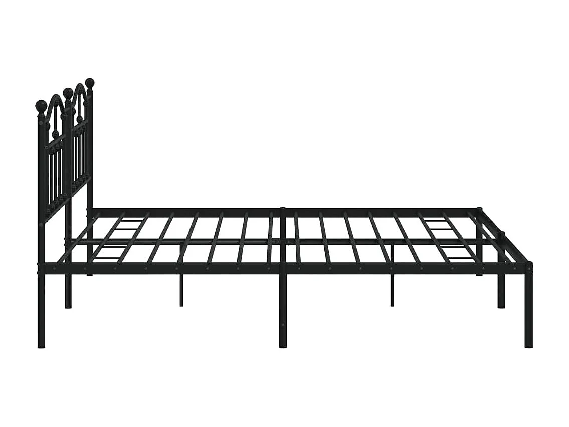 Cadre de lit métal avec tête de lit noir 200x200