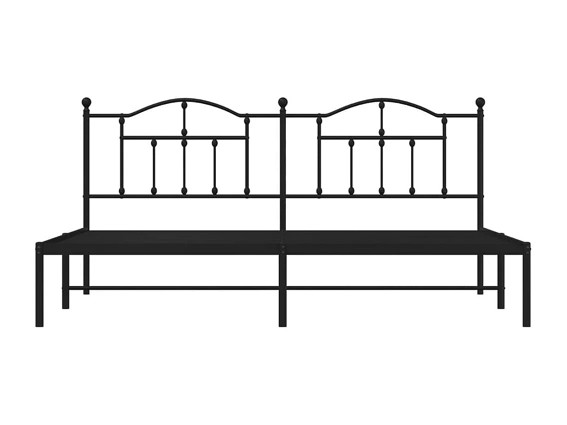 Cadre de lit métal avec tête de lit noir 200x200