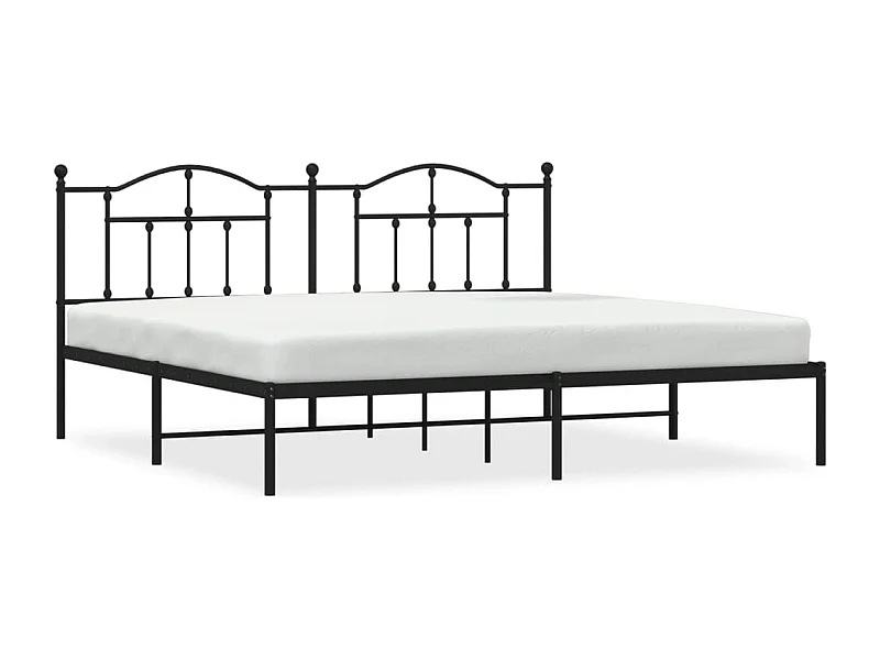 Cadre de lit métal avec tête de lit noir 200x200