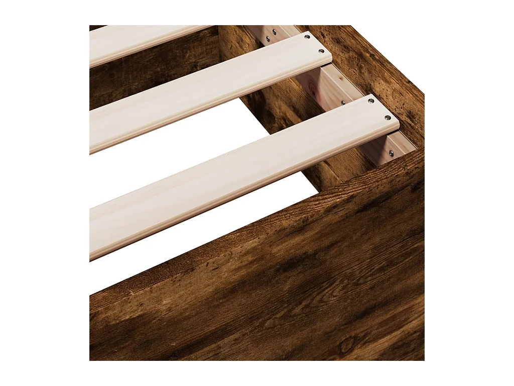 Cadre de lit et tiroirs chêne fumé 150x200 bois d'ingénierie
