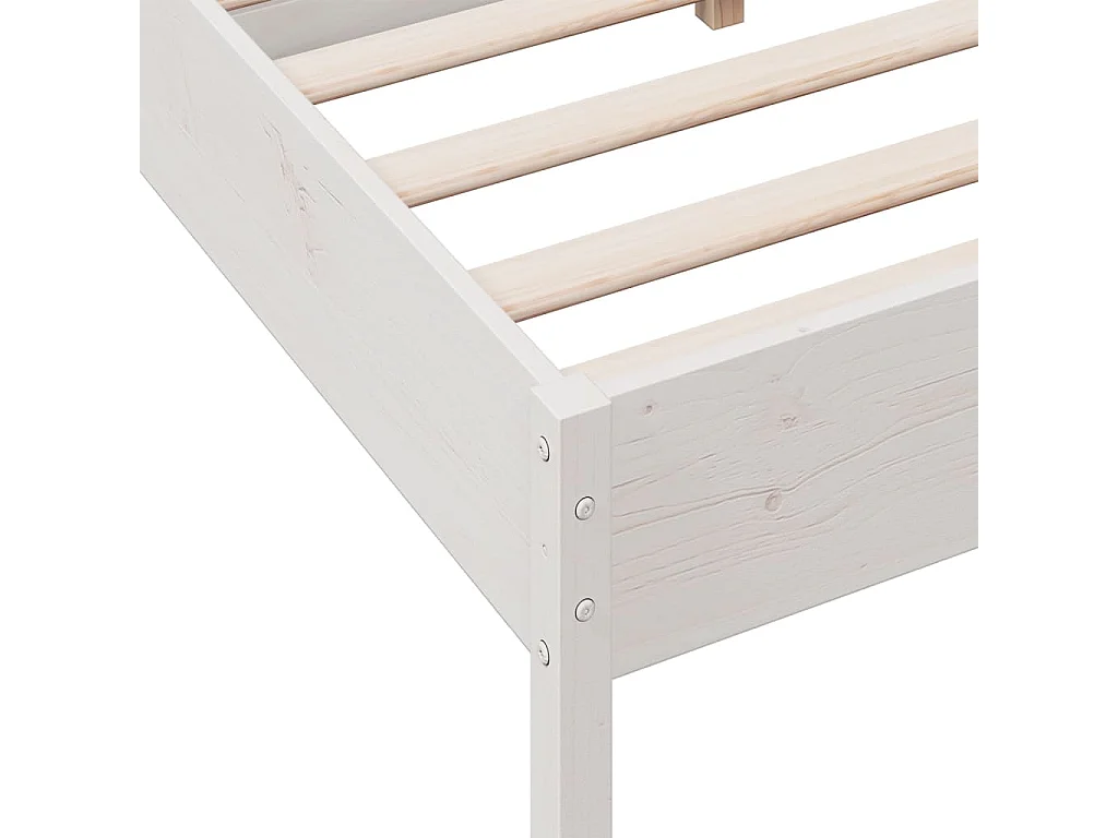 Cadre de lit avec tête de lit blanc 120x190 bois pin massif