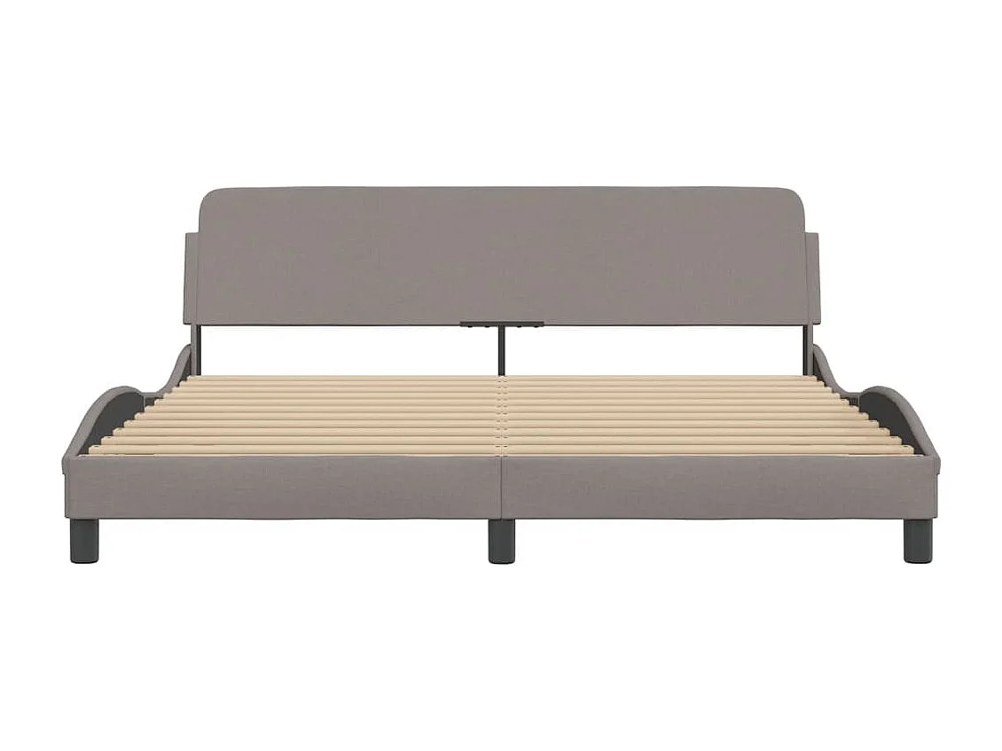 Cadre de lit avec tête de lit Taupe 180x200 Tissu