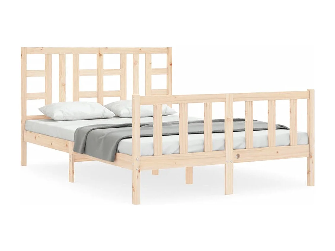 Cadre de lit avec tête de lit double bois massif