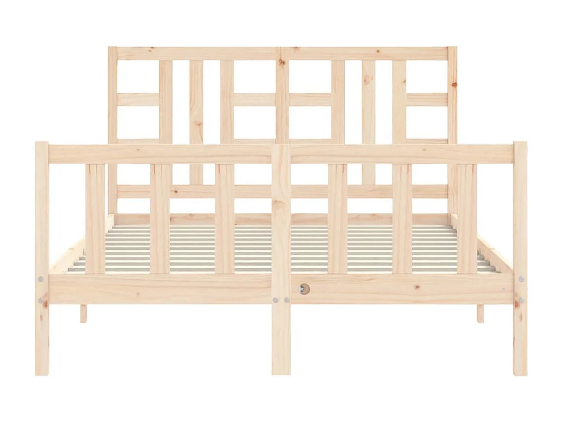 Cadre de lit avec tête de lit double bois massif