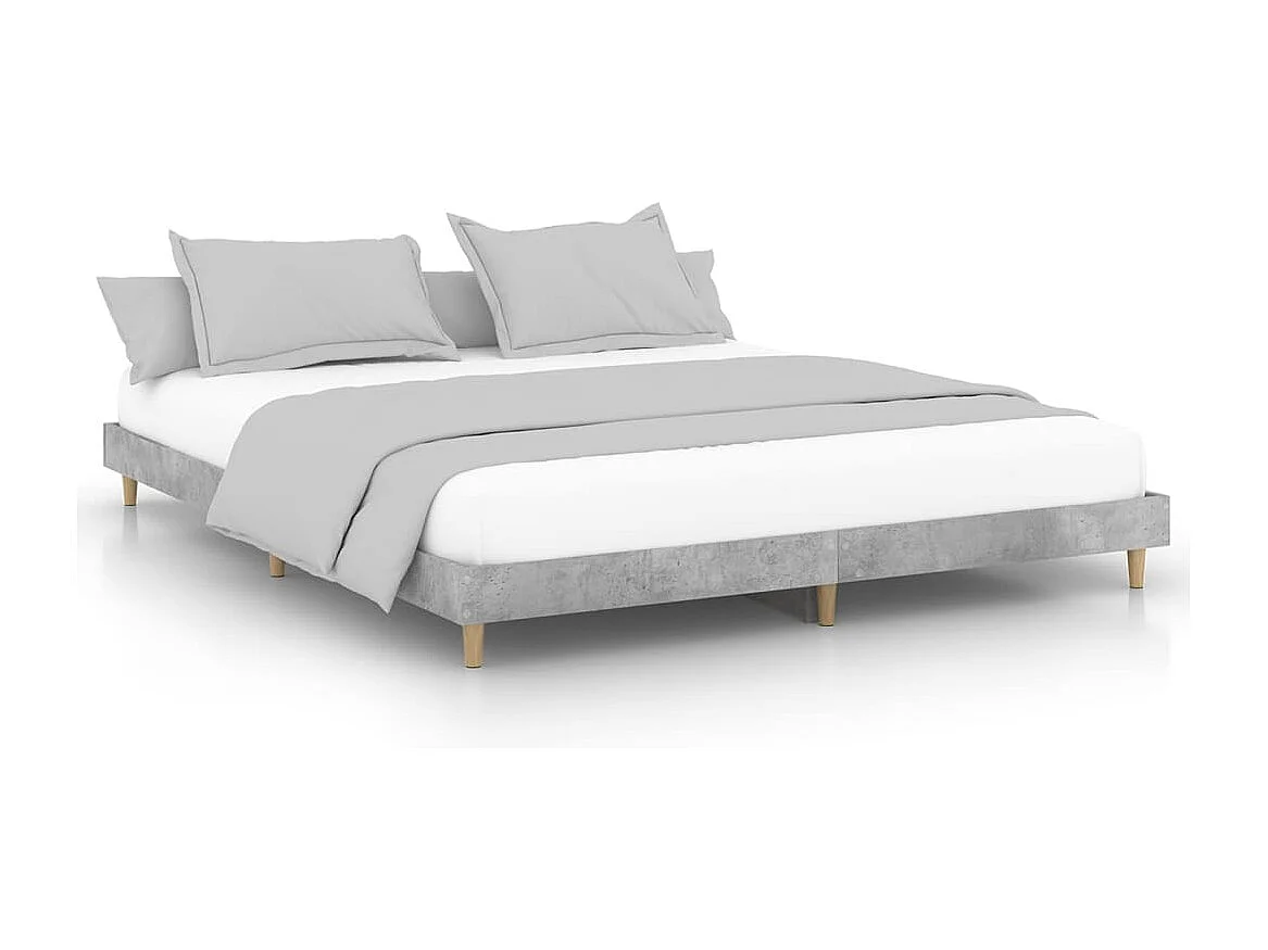 vidaXL Estructura de cama madera de ingeniería gris hormigón 120x200cm