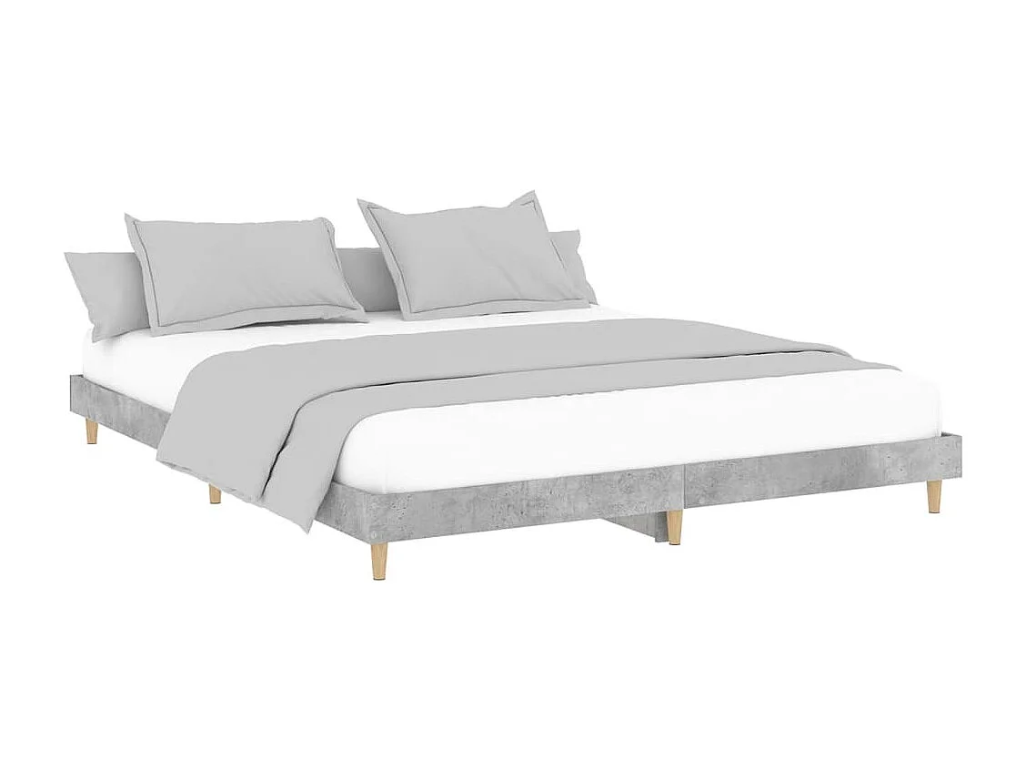 vidaXL Estructura de cama madera de ingeniería gris hormigón 120x200cm