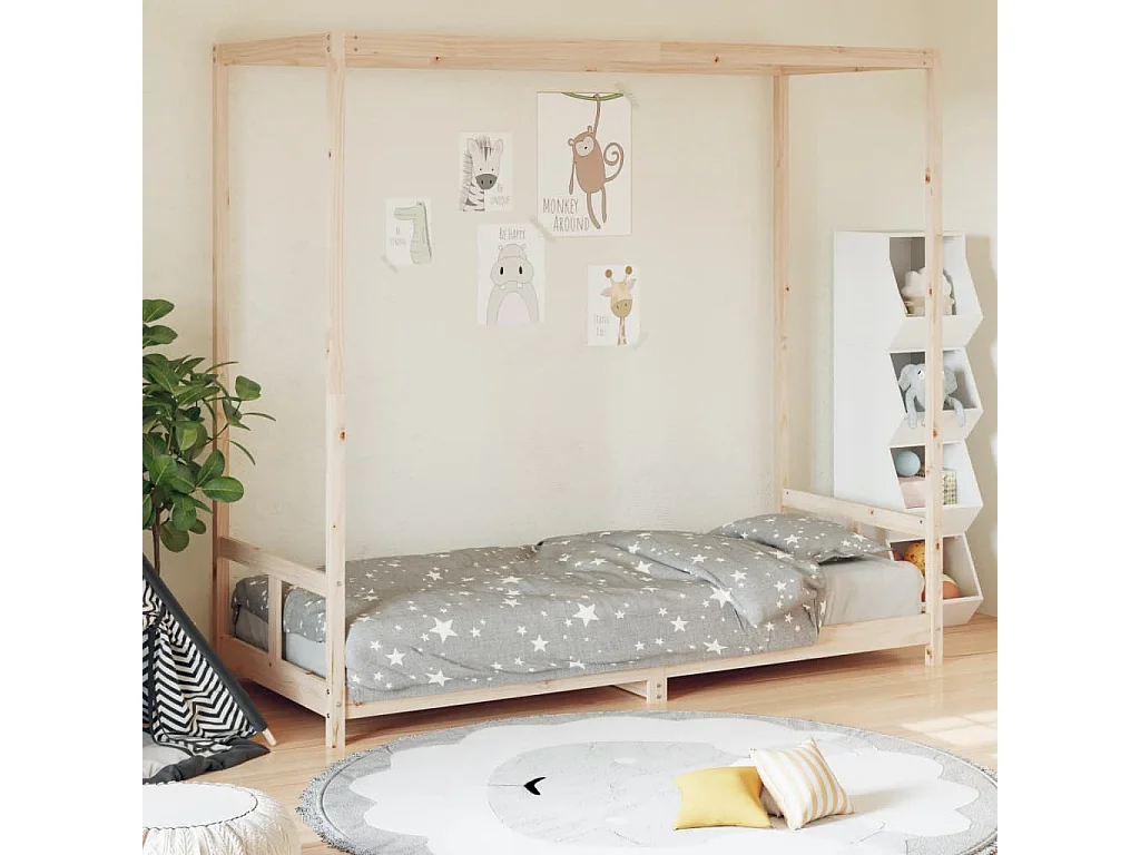 Cadre de lit pour enfants 80x200 bois de pin massif