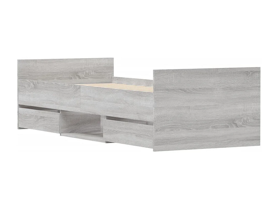 Bedframe met hoofd- en voeteneinde grijs sonoma 75x190 cm