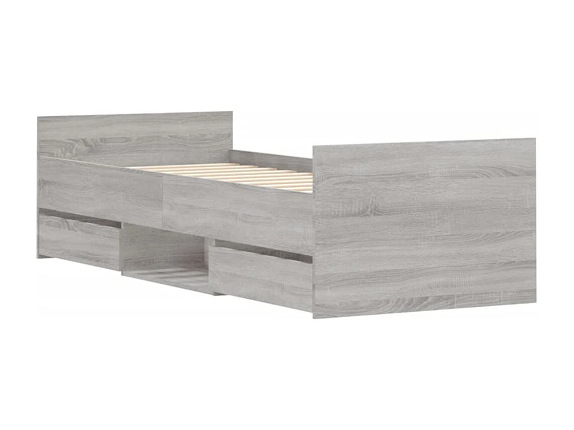Bedframe met hoofd- en voeteneinde grijs sonoma 75x190 cm