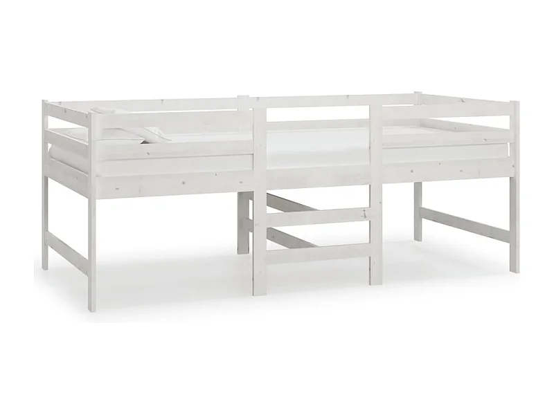 Cadre de lit Blanc 90x200 Bois de pin massif