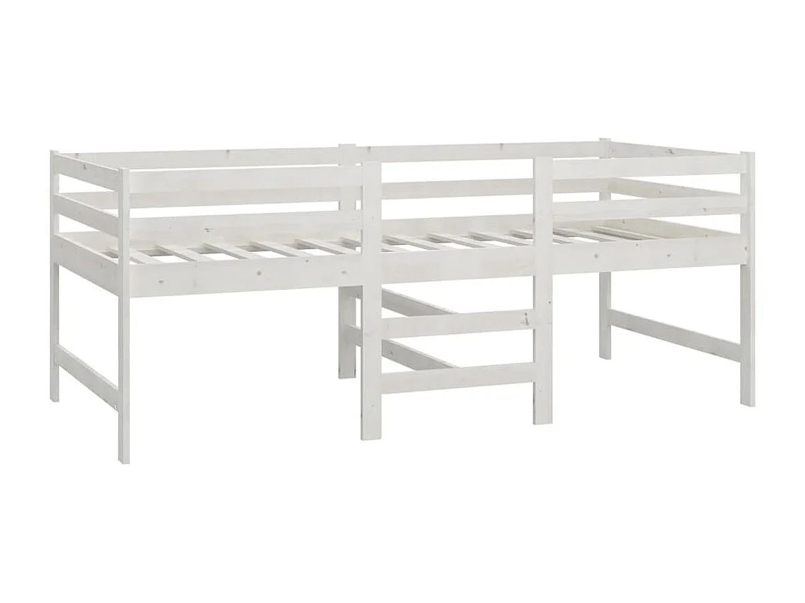 Cadre de lit Blanc 90x200 Bois de pin massif