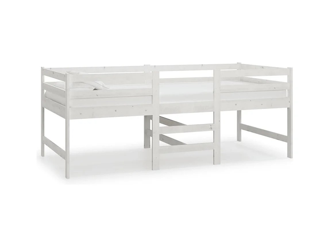 Cadre de lit Blanc 90x200 Bois de pin massif