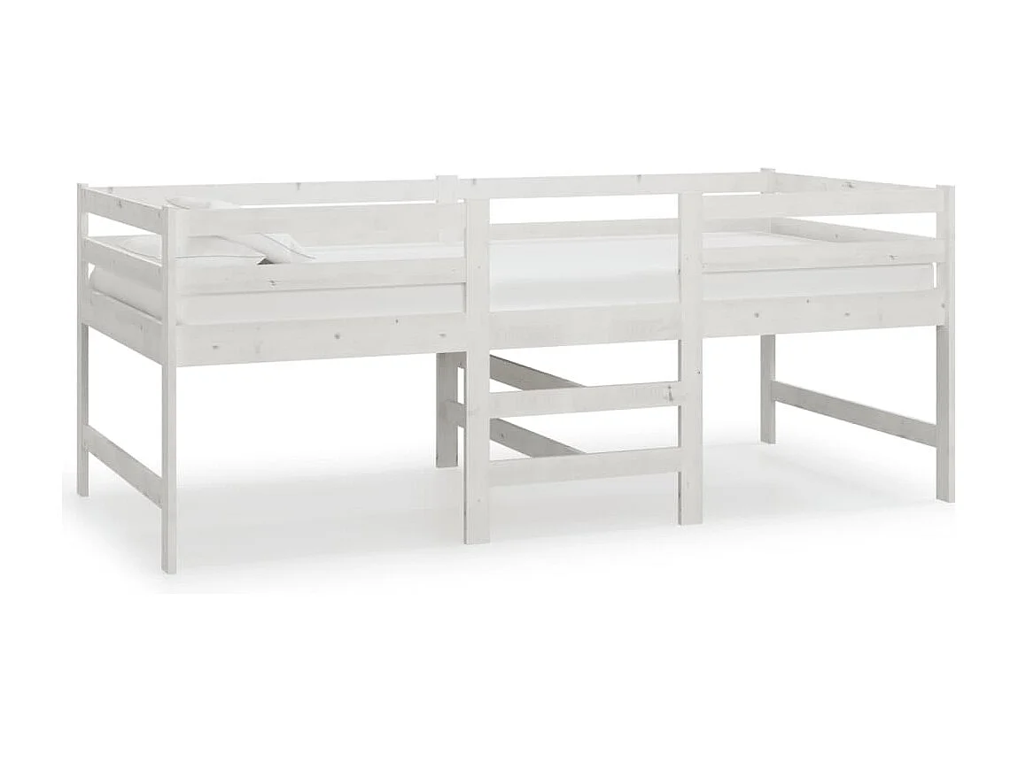 Cadre de lit Blanc 90x200 Bois de pin massif