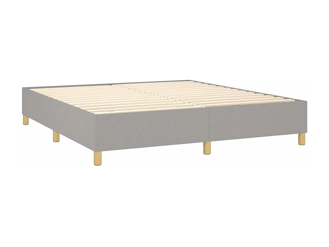Lit à sommier tapissier avec matelas Gris clair 160x200 Tissu 5