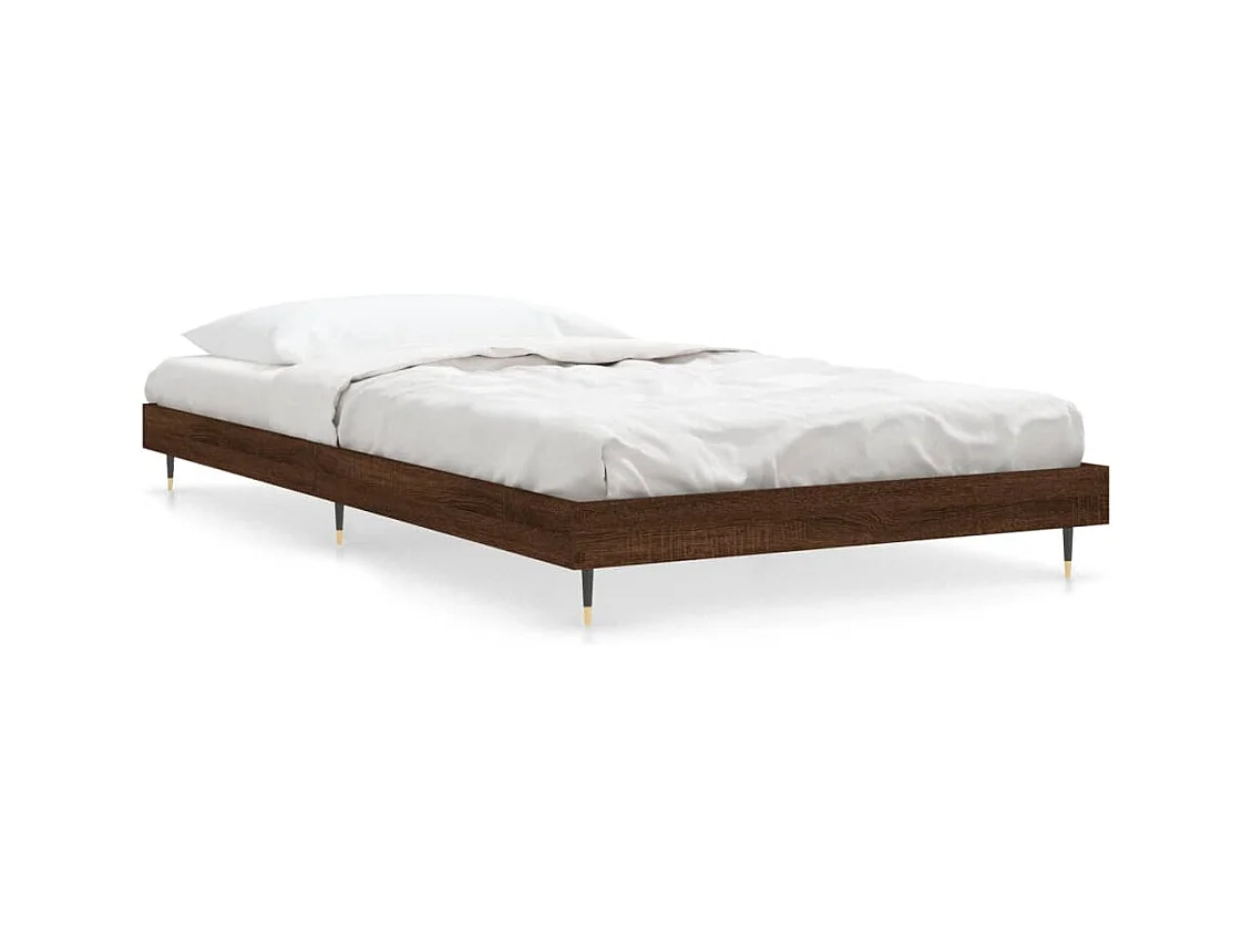 Cadre de lit chêne marron 90x190 bois d'ingénierie