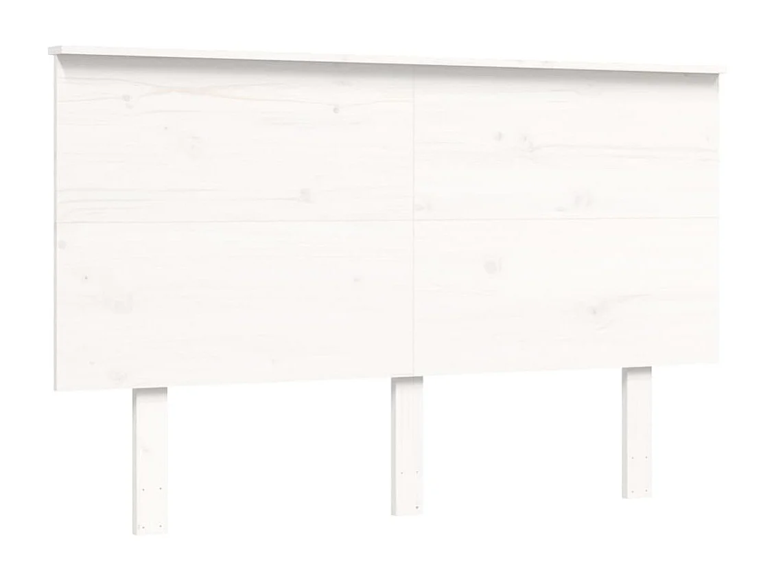 Cadre de lit avec tête de lit blanc 120x200 bois massif