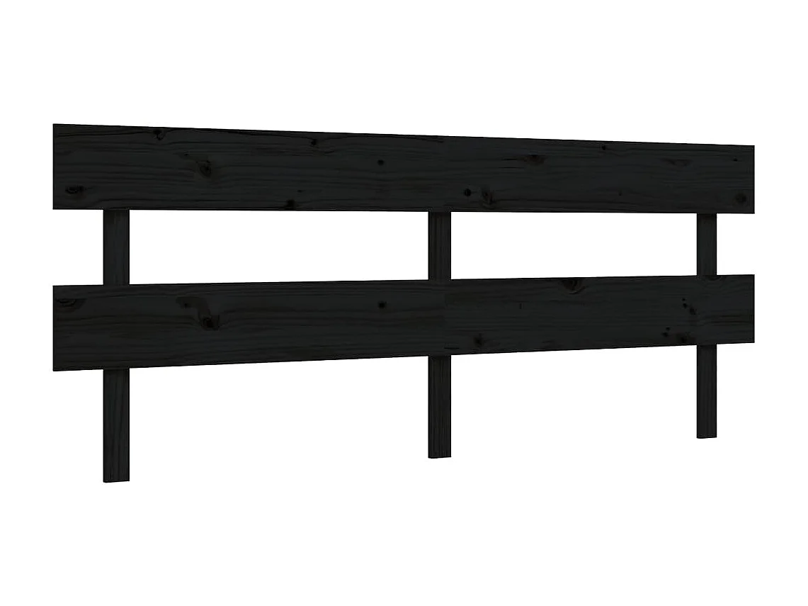 Cadre de lit avec tête de lit noir 200x200 bois massif