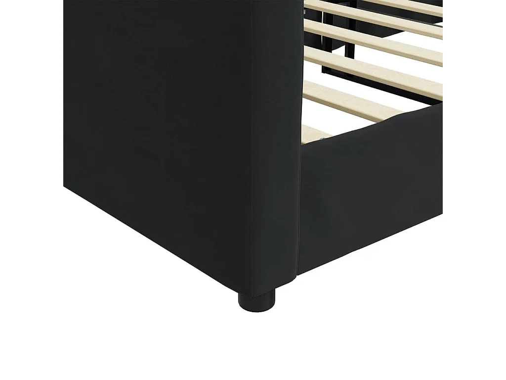 Lit de repos noir 90x190 velours