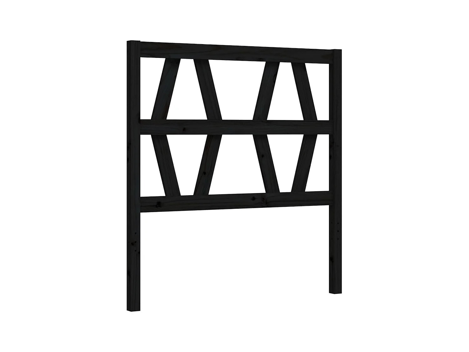 vidaXL Estructura de cama individual con cabecero madera maciza negro