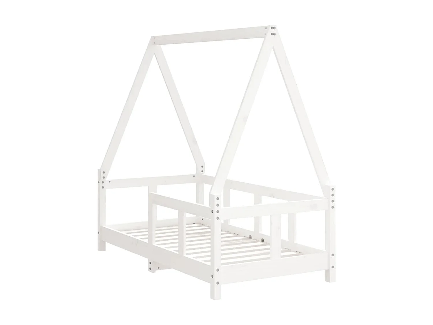 Cadre de lit pour enfant blanc 70x140 bois de pin massif