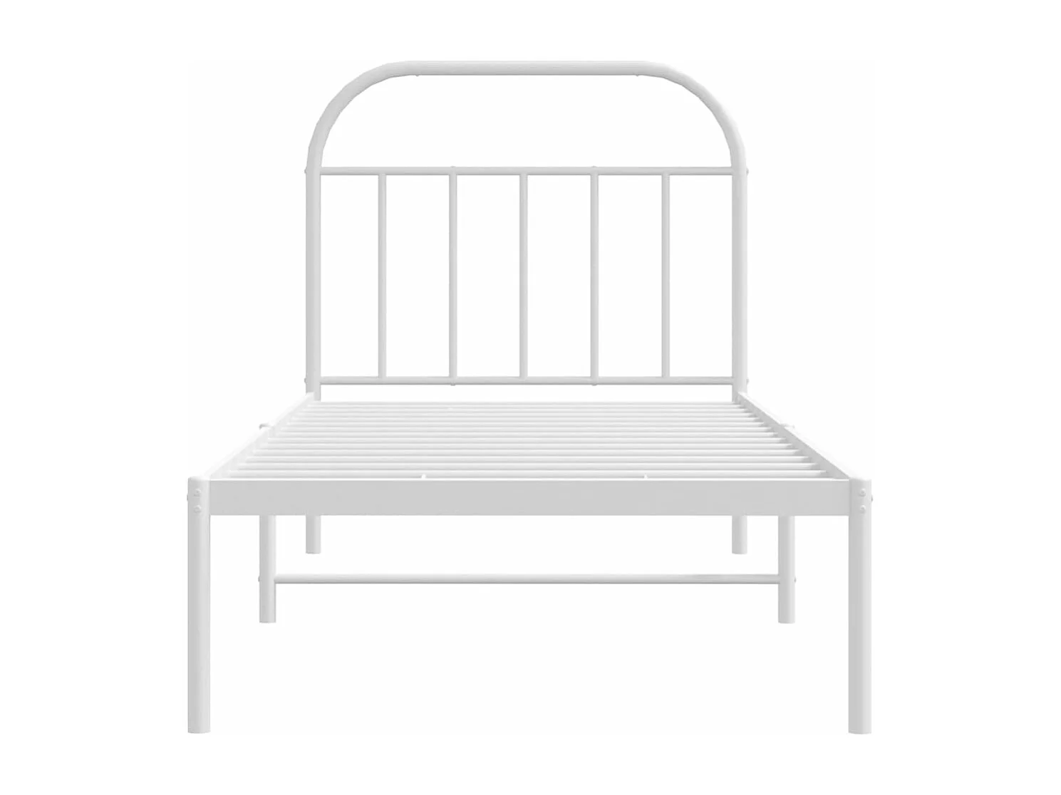 Cadre de lit métal avec tête de lit blanc 90x190