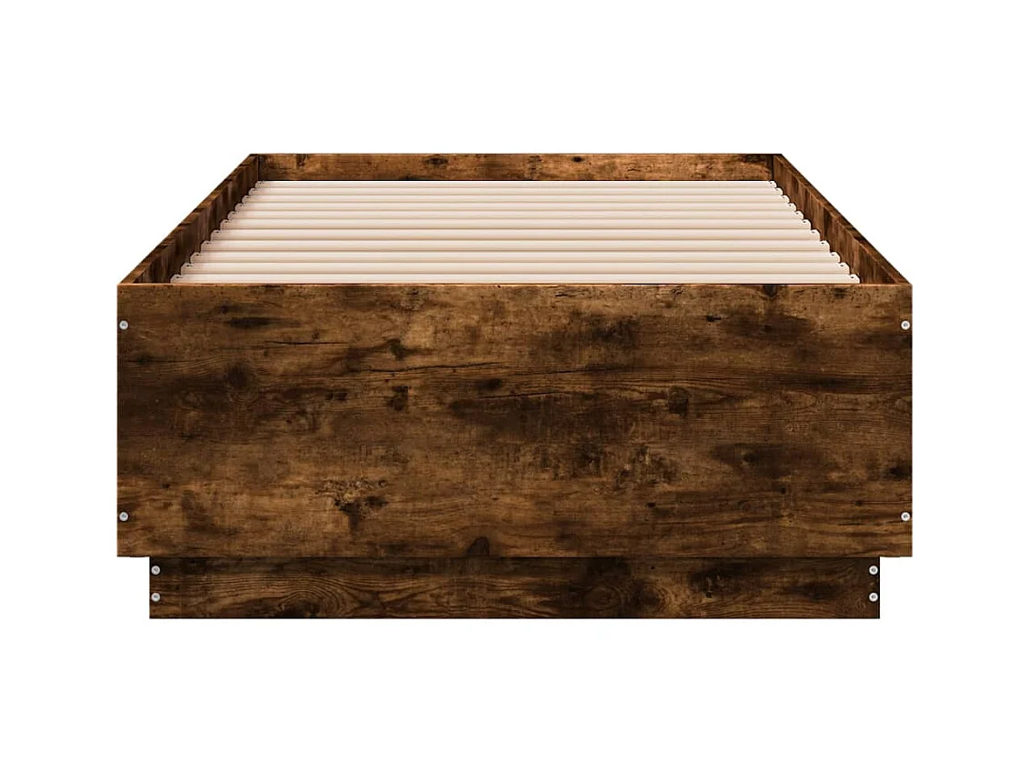 Cadre de lit chêne fumé 75x190 bois d'ingénierie