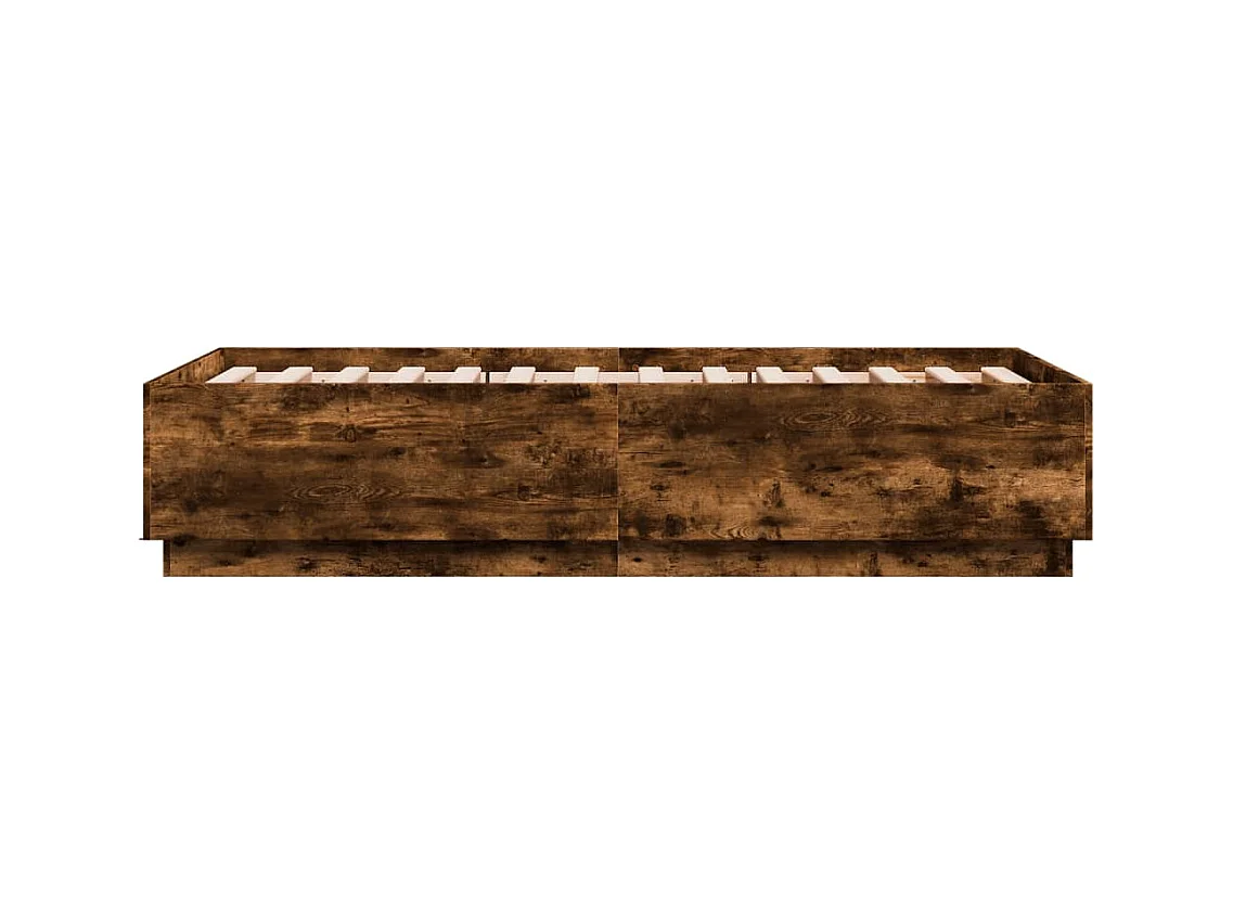 Cadre de lit chêne fumé 75x190 bois d'ingénierie