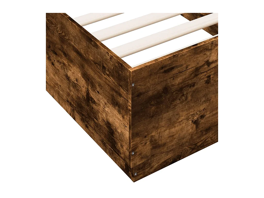 Cadre de lit chêne fumé 75x190 bois d'ingénierie