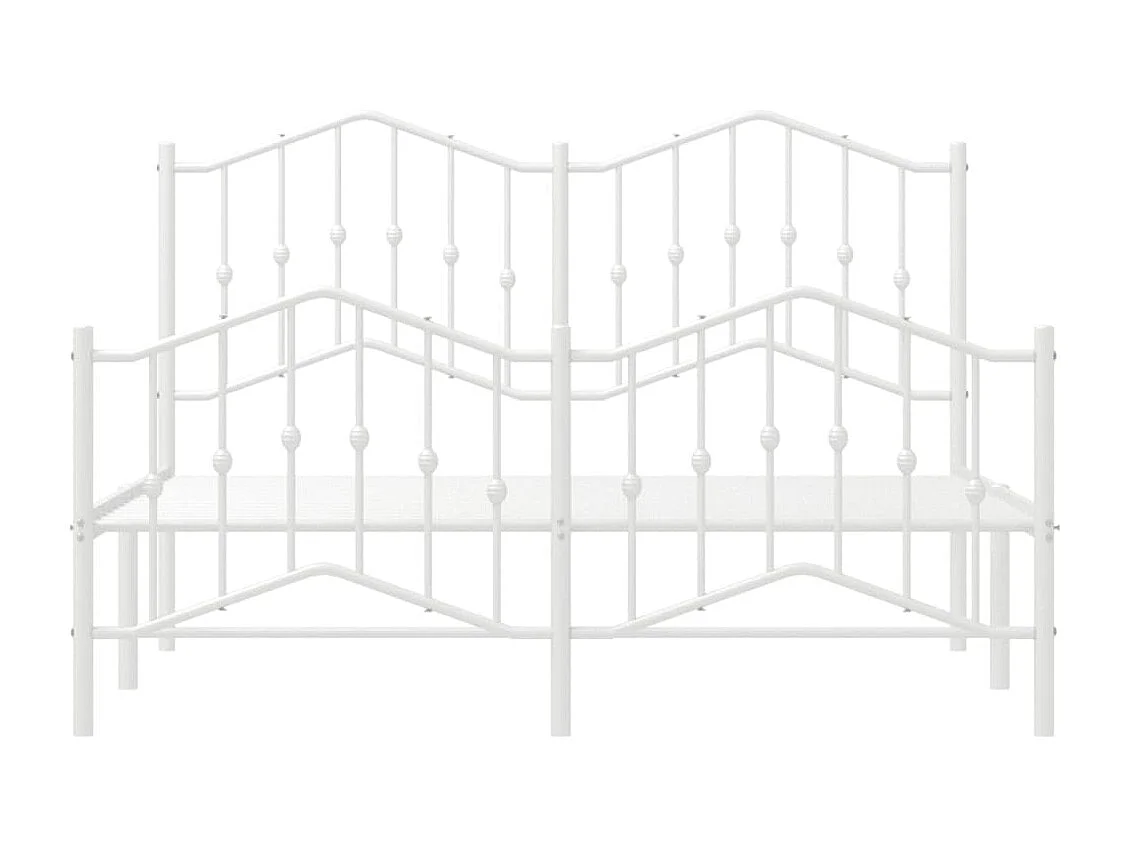 Cadre de lit métal avec tête de lit-pied de lit blanc 135x190