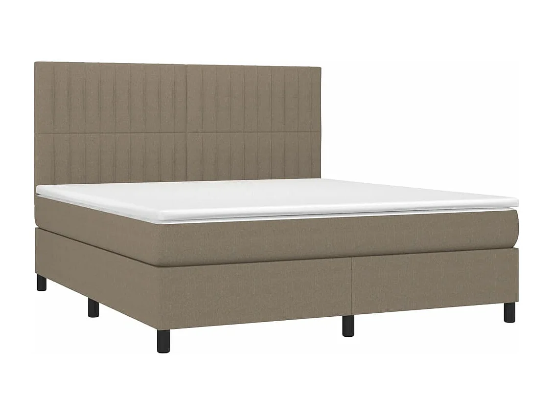 Sommier à lattes de lit et matelas et LED Taupe 160x200 Tissu