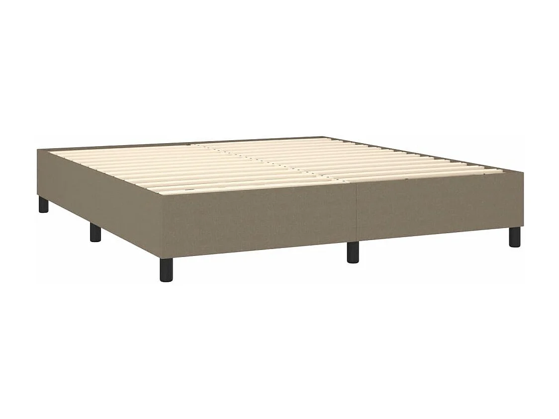 Sommier à lattes de lit et matelas et LED Taupe 160x200 Tissu