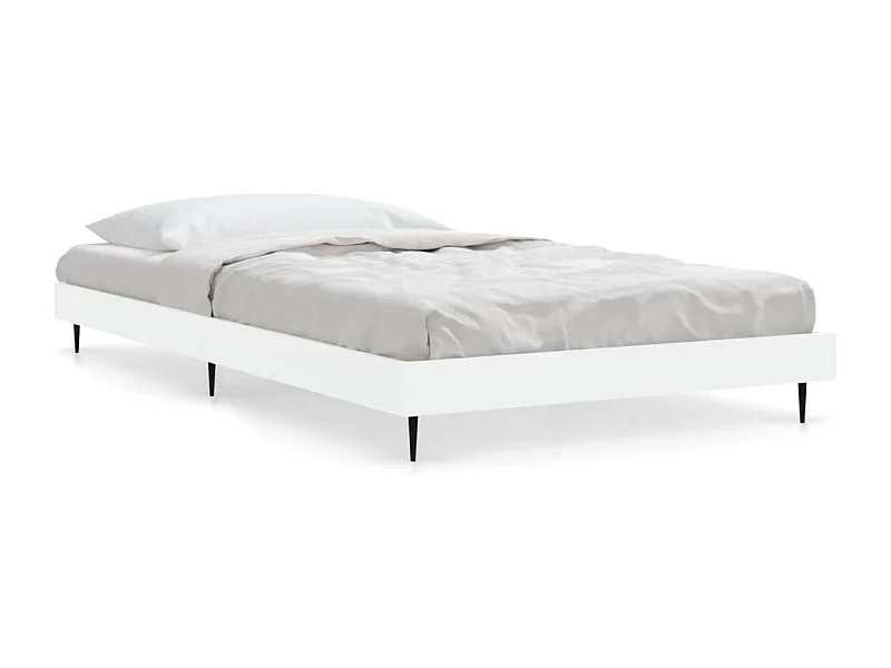 Cadre de lit blanc 90x200 bois d'ingénierie