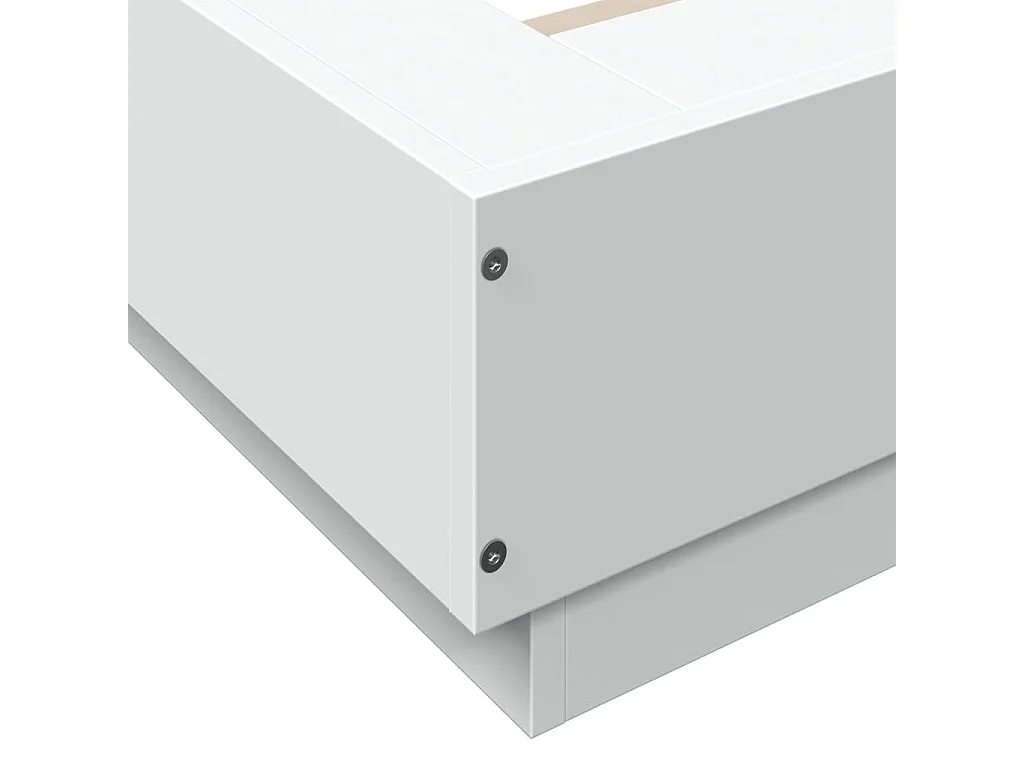 Cadre de lit blanc 135x190 bois d'ingénierie