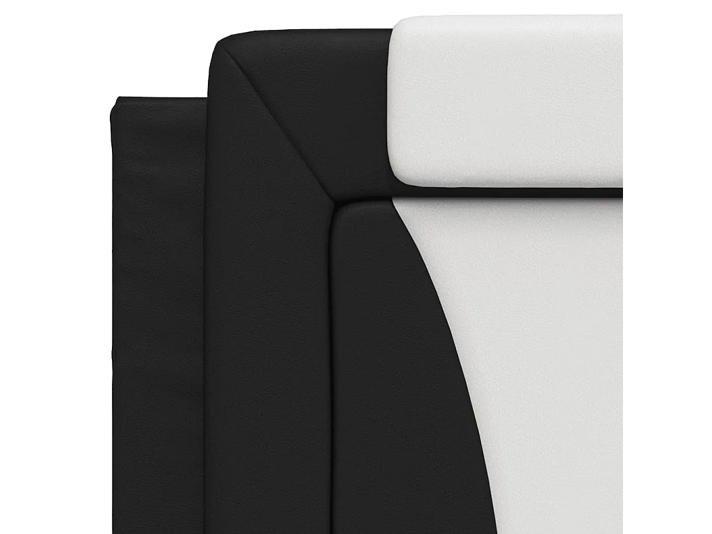 Cadre de lit avec lumières LED noir blanc 100x200 similicuir