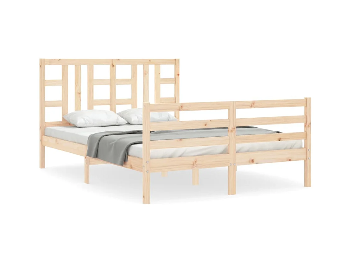 Cadre de lit avec tête de lit 140x190 bois massif