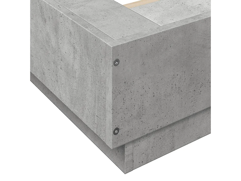 Cadre de lit gris béton 160x200 bois d'ingénierie