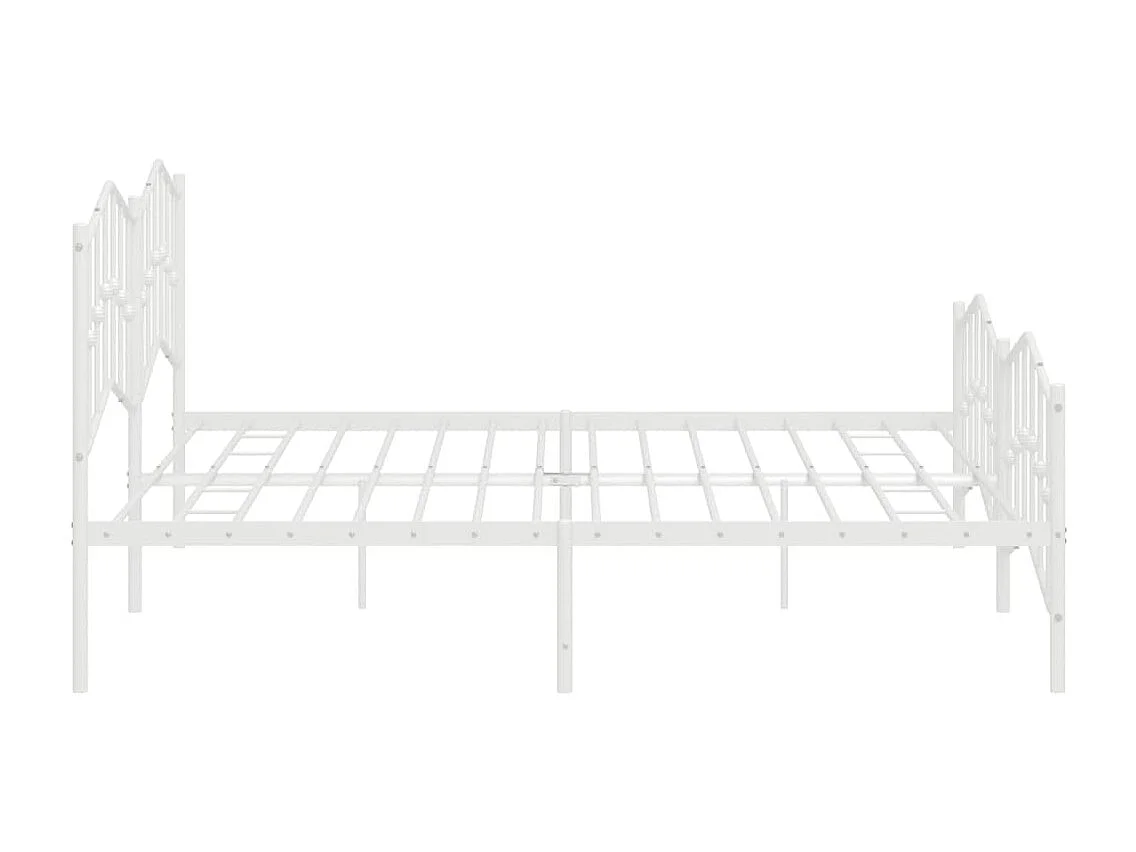 Cadre de lit métal avec tête de lit-pied de lit blanc 200x200