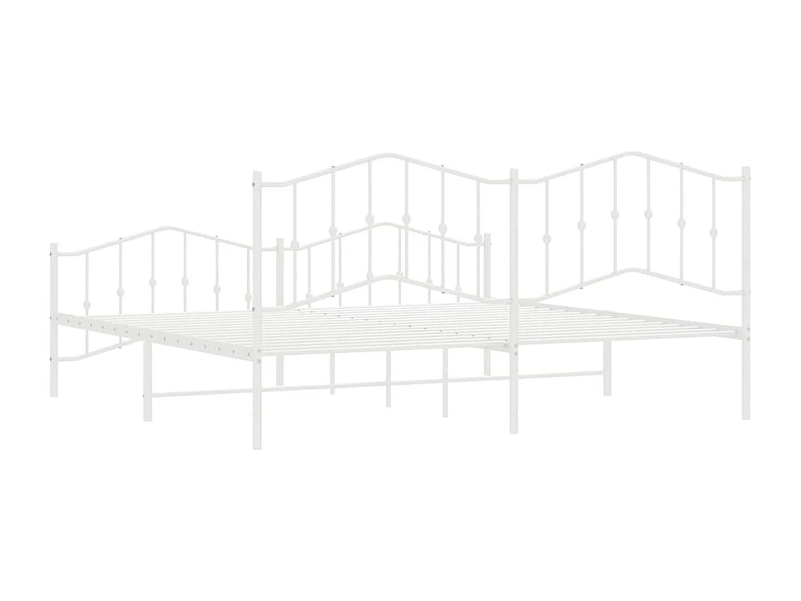 Cadre de lit métal avec tête de lit-pied de lit blanc 200x200