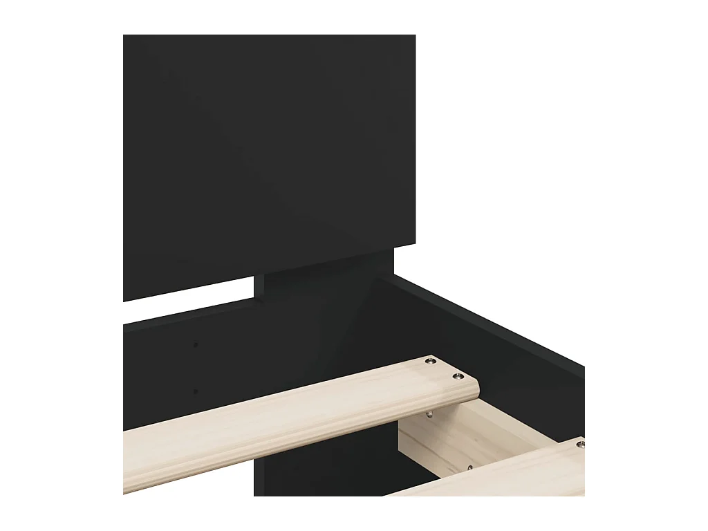 vidaXL Estructura cama con cabecero madera ingeniería negro 200x200 cm
