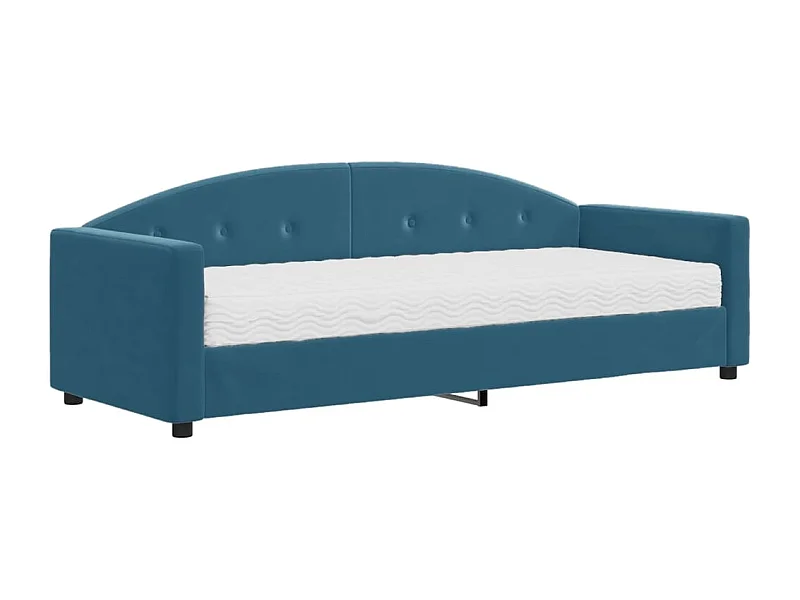 Lit de jour avec matelas bleu 80x200 velours