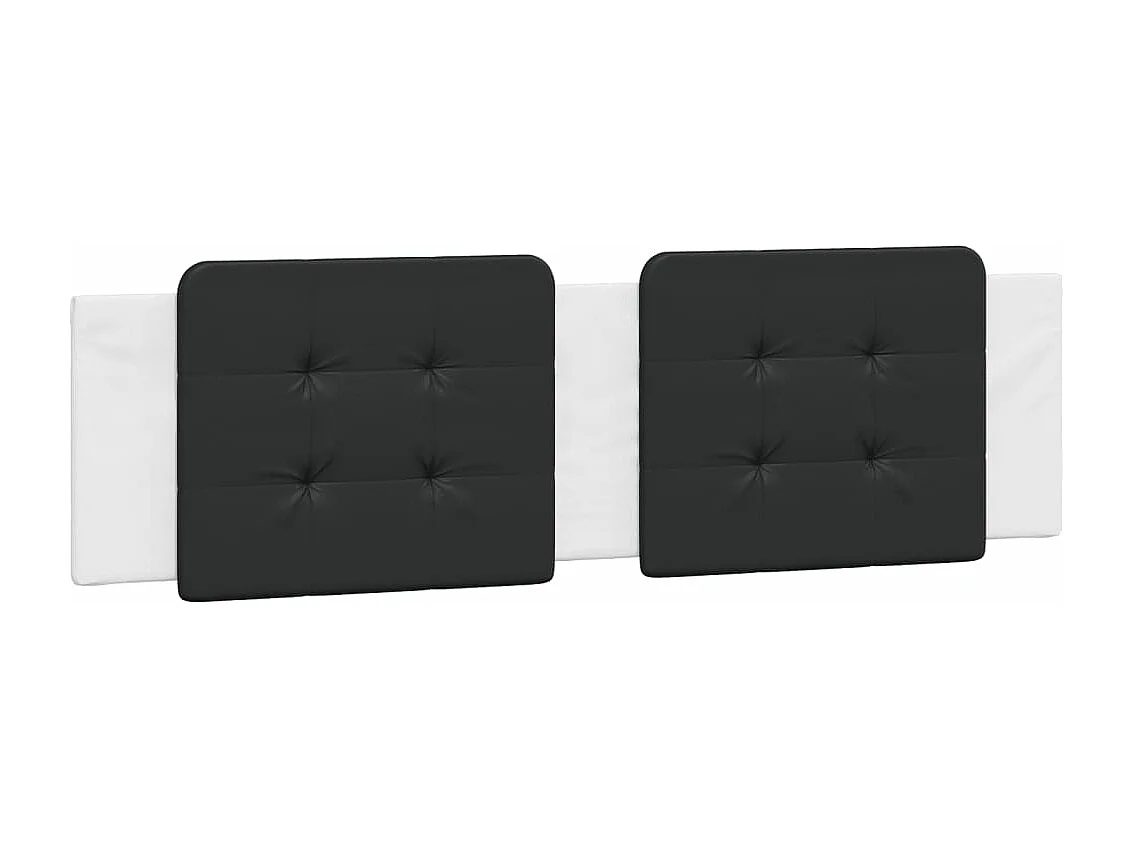 Cadre de lit avec lumières LED blanc noir 180x200 similicuir